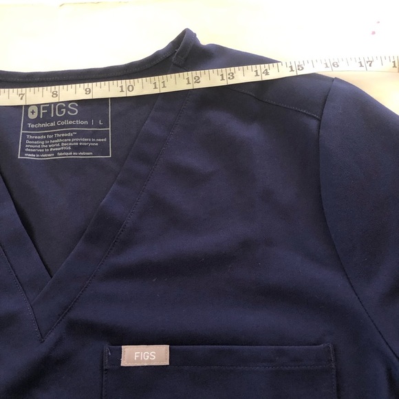 Figs Technical Collection Catarina Navy Blue One Scrub Top Size L - Picture 11 of 14